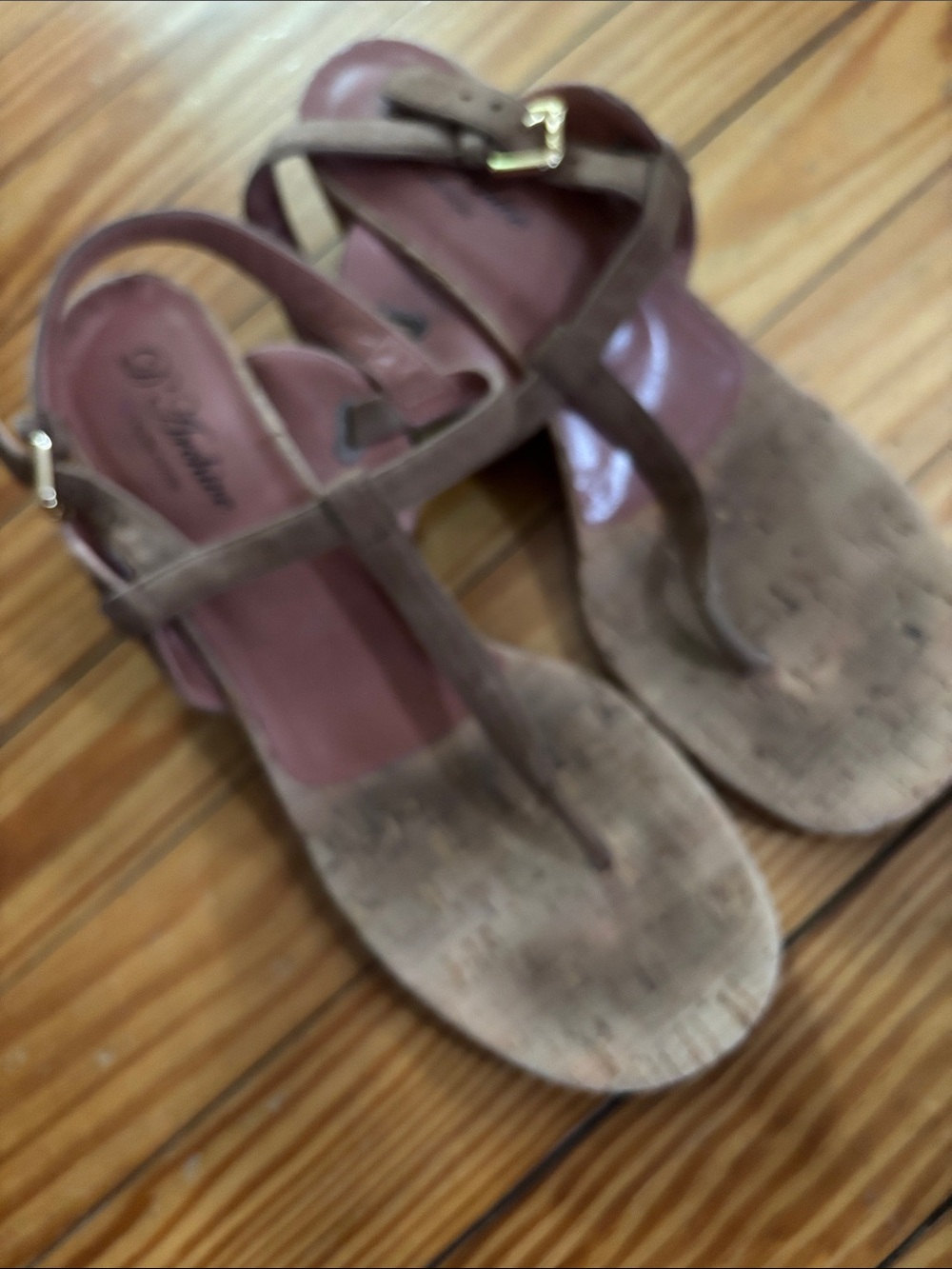 L’ AUTRE CHOSE T-Strap, Suede Block-Heel Sandals - Brown 40 - Picture 6 of 10